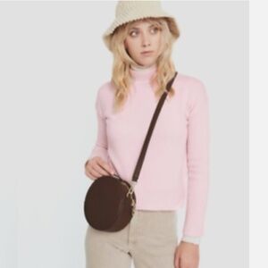 NWT S by Siizu Chocolate Eco Friendly & Cruelty Free Vegan Round Crossbody